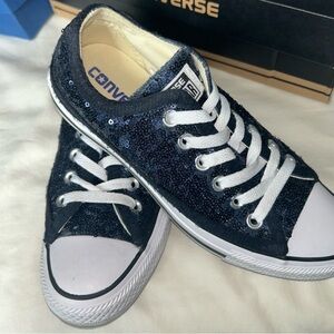 Converse Dark Blue Sequin Sneakers